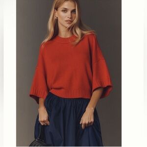 Nwt the Goldie cotton Red crew neck Sweater